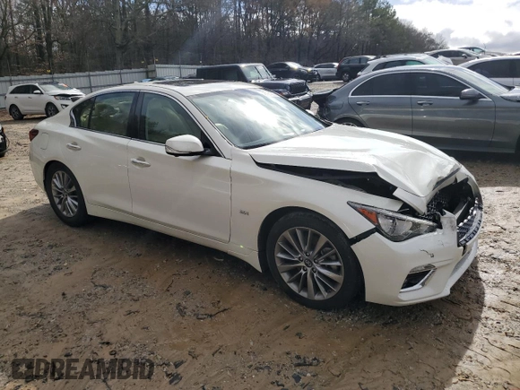 2018 Infiniti Q50 3.0t Luxe with VIN JN1EV7AP1JM354635, listed as a Copart auction lot 45191065 with 58,914 mi miles and Salvage Title. Bid and sale history available at carsss.com. Image 4.