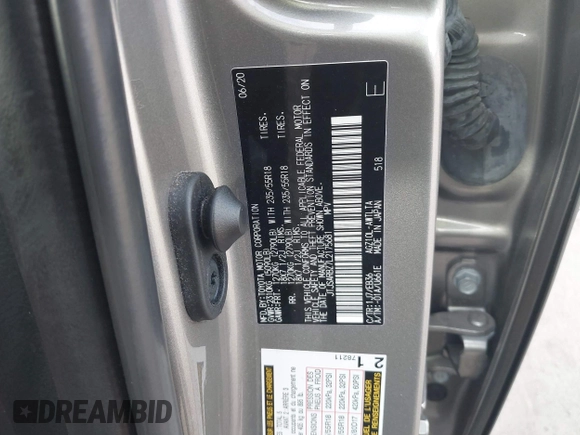 2020 Lexus NX 300 F Sport with VIN JTJSARBZ7L2175681, listed as a IAAI auction lot 42551410 with 49,965 mi miles and . Bid and sale history available at DreamBid. Image 9.