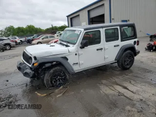 2024 Jeep Wrangler Sport S z VIN 1C4PJXDG3RW173078, wystawiony jako Copart lot #57075565 z przebiegiem 26 661 mil mil oraz Szkoda całkowita • Salvage title. Historia ofert i sprzedaży dostępna na DreamBid. Obrazek 1.