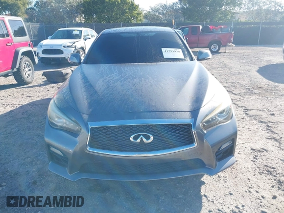 2014 Infiniti Q50 Hybrid Premium with VIN JN1AV7AR6EM700524, listed as a IAAI auction lot 41293930 with 1 mi miles. Bid and sale history available at carsss.com. Image 6.