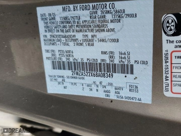 2006 Ford Freestar Wagon SEL with VIN 2FMZA522X6BA08349, listed as a Copart auction lot 76402974 with NaN miles and Salvage Title. Bid and sale history available at carsss.com. Image 13.