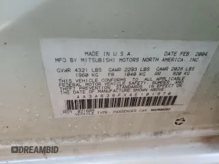 2004 Mitsubishi Galant ES z VIN 4A3AB36FX4E101970, wystawiony jako Copart lot #80471514 z przebiegiem 244 237 mil mil oraz Szkoda całkowita • Salvage title. Historia ofert i sprzedaży dostępna na DreamBid. Obrazek 12.