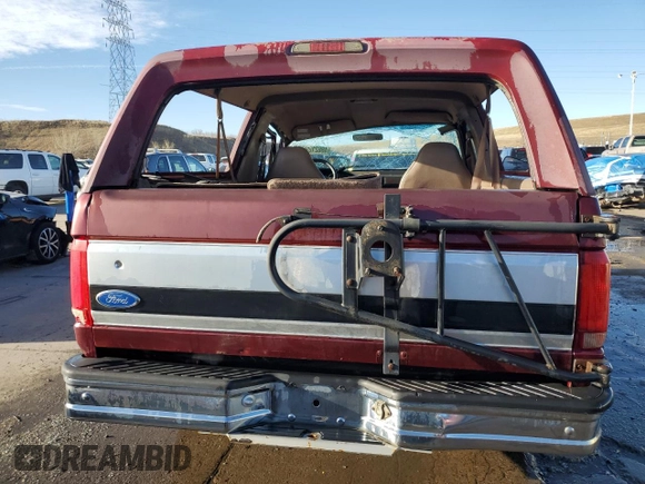 1996 Ford Bronco Custom with VIN 1FMEU15HXTLA00505, listed as a Copart auction lot 48621395 with 178,614 mi miles and Salvage Title. Bid and sale history available at DreamBid. Image 6.