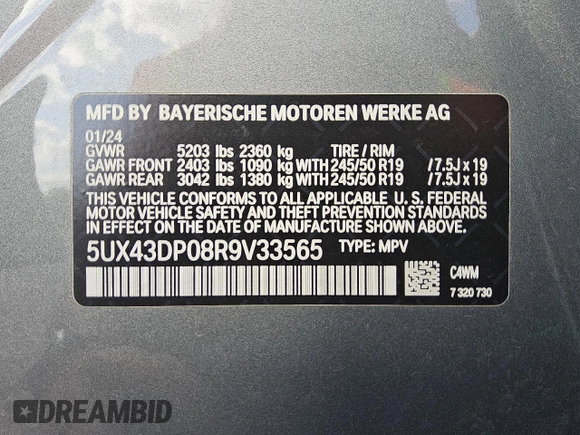 2024 BMW X3 sDrive30i z VIN 5UX43DP08R9V33565, wystawiony jako Copart lot #49507675 z przebiegiem 29 927 mil mil oraz Czysty tytuł • Clean title. Historia ofert i sprzedaży dostępna na DreamBid. Obrazek 13.