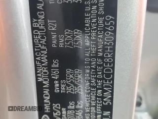 2024 Hyundai Tucson Limited z VIN 5NMJECDE8RH309659, wystawiony jako Copart lot #55489055 z przebiegiem 3 058 mil mil oraz Szkoda całkowita • Salvage title. Historia ofert i sprzedaży dostępna na DreamBid. Obrazek 13.