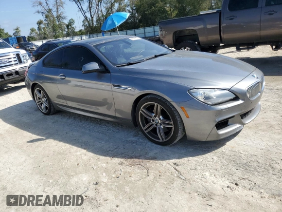 2013 BMW 6 Series 650i with VIN WBAYM9C57DDW20035, listed as a Copart auction lot 47051175 with 96,315 mi miles and Salvage Title. Bid and sale history available at carsss.com. Image 4.