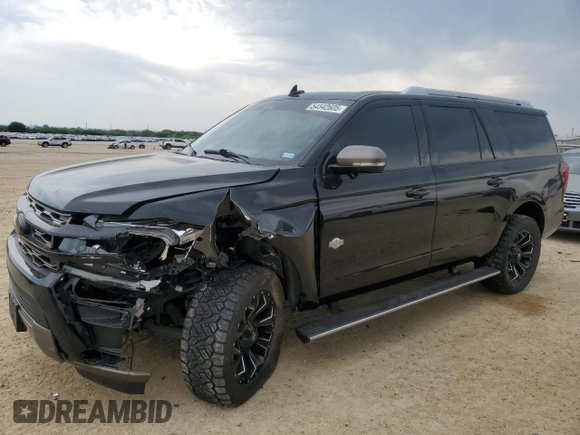 2023 Ford Expedition Max King Ranch z VIN 1FMJK1P85PEA13934, wystawiony jako Copart lot #54542605 z przebiegiem 46 310 mil mil oraz Szkoda całkowita • Salvage title. Historia ofert i sprzedaży dostępna na DreamBid. Obrazek 1.