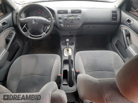 2001 Honda Civic EX with VIN 1HGES26711L037303, listed as a Copart auction lot 47243545 with 103,292 mi miles and Salvage Title. Bid and sale history available at DreamBid. Image 8.