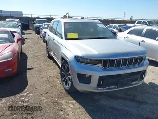2021 Jeep Grand Cherokee Overland with VIN 1C4RJKDG4M8129163, listed as a IAAI auction lot 41475917 with 32,189 mi miles and . Bid and sale history available at DreamBid. Image 1.