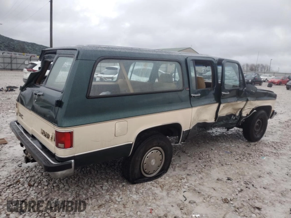 1990 GMC Suburban с VIN 1GKGR26K8LF528125, выставлен на аукционе Copart как лот 84931724 с пробегом Не указан миль и Списание • Salvage title. История ставок и продаж доступна на DreamBid. Изображение 3.