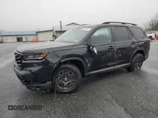 2025 Honda Pilot TrailSport with VIN 5FNYG1H61SB007167, listed as a Copart auction lot 85424184 with 8,507 mi miles and Salvage Title. Bid and sale history available at carsss.com. Image 1.