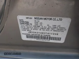 2003 Nissan Maxima GLE z VIN JN1DA31A83T411224, wystawiony jako IAAI lot #41905714 z przebiegiem Nie podano mil oraz . Historia ofert i sprzedaży dostępna na DreamBid. Obrazek 9.