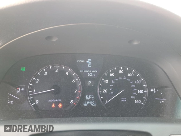 2010 Lexus LS 460 with VIN JTHBL5EF1A5097531, listed as a Copart auction lot 54431565 with 149,100 mi miles and Salvage Title. Bid and sale history available at DreamBid. Image 9.