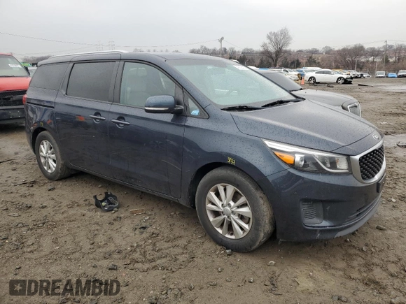 2016 Kia Sedona LX with VIN KNDMB5C13G6129452, listed as a Copart auction lot 46335475 with 118,617 mi miles and Salvage Title. Bid and sale history available at DreamBid. Image 4.