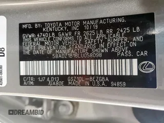 2020 Lexus ES 350 с VIN 58ADZ1B16LU058098, выставлен на аукционе Copart как лот 62490925 с пробегом 15 551 миль миль и Списание • Salvage title. История ставок и продаж доступна на DreamBid. Изображение 13.
