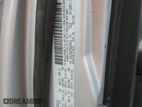 2016 Ram 1500 Tradesman with VIN 3C6JR6DG7GG206403, listed as a Copart auction lot 58062785 with 162,668 mi miles and Salvage title. Bid and sale history available at DreamBid. Image 13.
