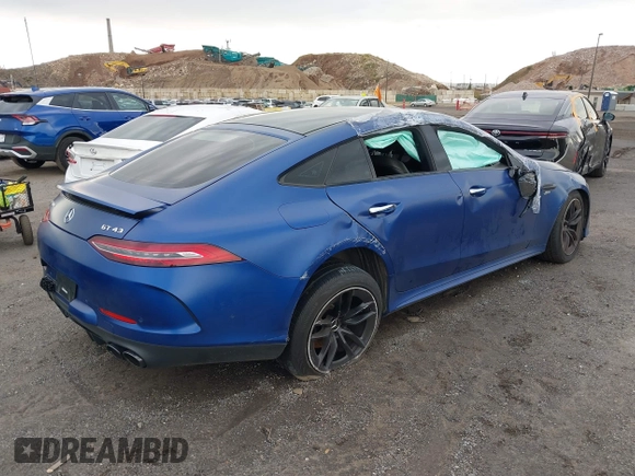 2022 Mercedes-Benz AMG GT with VIN W1K7X5KB3NA051117, listed as a IAAI auction lot 40455076 with 48,640 mi miles. Bid and sale history available at carsss.com. Image 4.
