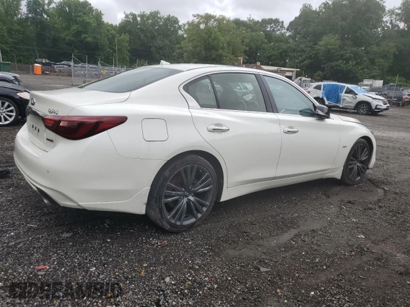2020 Infiniti Q50 Luxe with VIN JN1EV7AR1LM254054, listed as a Copart auction lot 58151015 with 80,226 mi miles and Salvage title. Bid and sale history available at DreamBid. Image 3.