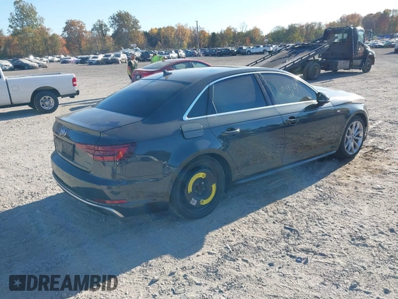 2019 Audi A4 Premium Plus with VIN WAUENAF44KA110793, listed as a IAAI auction lot 40676447 with 93,832 mi miles. Bid and sale history available at carsss.com. Image 4.