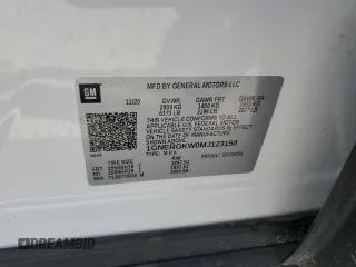 2021 Chevrolet Traverse LT Cloth with VIN 1GNERGKW0MJ123150, listed as a Copart auction lot 66660033 with 55,684 mi miles. Bid and sale history available at carsss.com. Image 14.