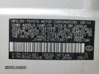 2011 Lexus IS 250 с VIN JTHBF5C21B5133811, выставлен на аукционе Copart как лот 51544715 с пробегом 101 985 миль миль и Списание • Salvage title. История ставок и продаж доступна на DreamBid. Изображение 12.