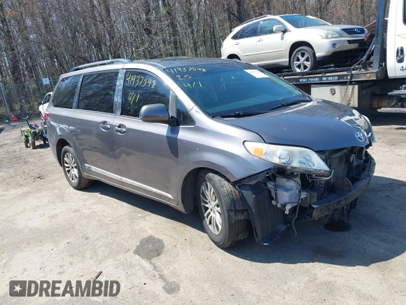 2015 Toyota Sienna XLE with VIN 5TDYK3DC6FS645065, listed as a IAAI auction lot 41937548 with 355,732 mi miles. Bid and sale history available at carsss.com. Image 1.