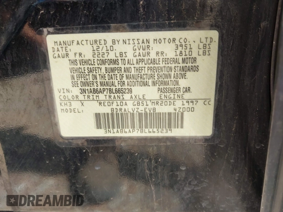 2011 Nissan Sentra S с VIN 3N1AB6AP7BL665239, выставлен на аукционе IAAI как лот 42661566 с пробегом 138 648 миль миль и . История ставок и продаж доступна на DreamBid. Изображение 9.