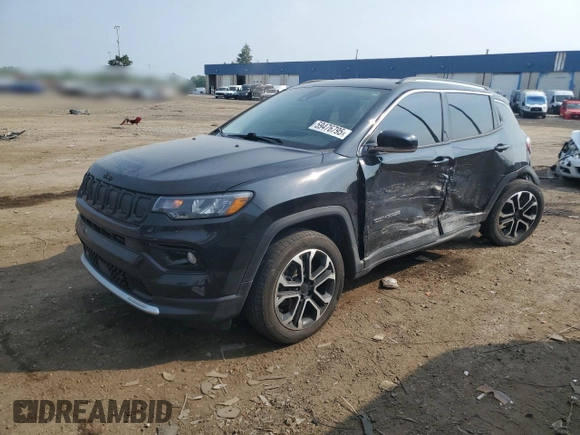 2022 Jeep Compass High Altitude with VIN 3C4NJDCB2NT120903, listed as a Copart auction lot 59476795 with 45,620 mi miles and Salvage title. Bid and sale history available at DreamBid. Image 1.