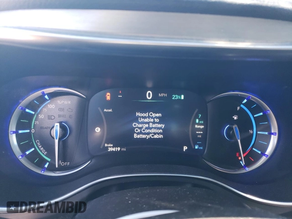 2023 Chrysler Pacifica Hybrid Limited with VIN 2C4RC1S77PR501630, listed as a Copart auction lot 46143825 with 39,419 mi miles and Salvage title. Bid and sale history available at DreamBid. Image 9.