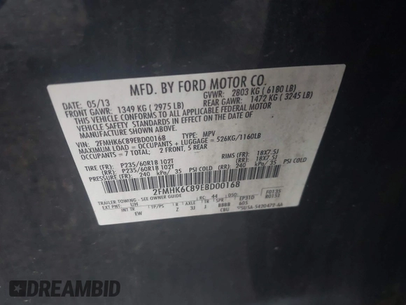 2014 Ford Flex SEL z VIN 2FMHK6C89EBD00168, wystawiony jako IAAI lot #42289106 z przebiegiem 158 598 mil mil oraz . Historia ofert i sprzedaży dostępna na DreamBid. Obrazek 9.