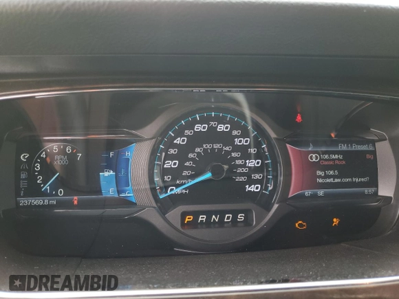 2013 Ford Taurus Limited с VIN 1FAHP2F84DG226388, выставлен на аукционе Copart как лот 55664365 с пробегом 237 569 миль миль и Списание • Salvage title. История ставок и продаж доступна на DreamBid. Изображение 9.
