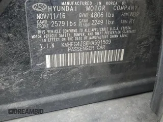 2017 Hyundai Azera with VIN KMHFG4JG6HA591509, listed as a Copart auction lot 47174805 with 130,670 mi miles and Salvage Title. Bid and sale history available at carsss.com. Image 12.