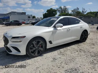 2022 Genesis G70 3.3T z VIN KMTG54TE5NU094117, wystawiony jako Copart lot #55320265 z przebiegiem 25 028 mil mil oraz Szkoda całkowita • Salvage title. Historia ofert i sprzedaży dostępna na DreamBid. Obrazek 1.