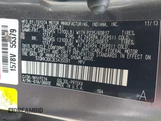 2014 Toyota Sienna LE AAS with VIN 5TDKK3DC3ES435091, listed as a IAAI auction lot 42735534 with 150,132 mi miles and . Bid and sale history available at DreamBid. Image 9.
