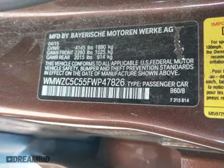 2015 MINI Cooper Countryman S with VIN WMWZC5C55FWP47826, listed as a IAAI auction lot 41342674 with 94,683 mi miles. Bid and sale history available at carsss.com. Image 9.