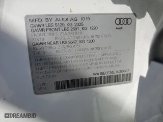 2020 Audi Q3 S line Premium Plus with VIN WA1EECF36L1030607, listed as a Copart auction lot 54425725 with 45,796 mi miles and Salvage Title. Bid and sale history available at carsss.com. Image 14.
