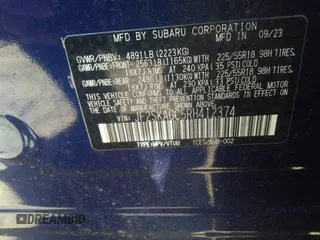 2024 Subaru Forester Sport with VIN JF2SKAGC5RH412374, listed as a IAAI auction lot 41764084 with 22,052 mi miles. Bid and sale history available at carsss.com. Image 9.