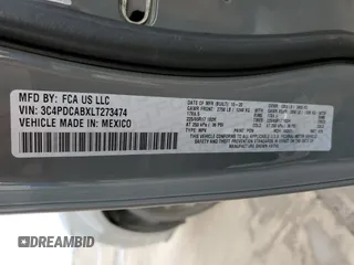 2020 Dodge Journey SE Value with VIN 3C4PDCABXLT273474, listed as a Copart auction lot 47037785 with 94,181 mi miles and Salvage Title. Bid and sale history available at carsss.com. Image 14.