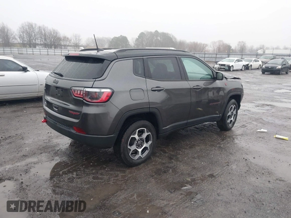 2022 Jeep Compass Trailhawk with VIN 3C4NJDDB5NT162979, listed as a IAAI auction lot 41535004 with 22,354 mi miles and . Bid and sale history available at DreamBid. Image 4.