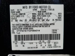 2013 Ford F-150 XL with VIN 1FTFW1ET1DFB64314, listed as a Copart auction lot 51065875 with 206,635 mi miles and Clean Title. Bid and sale history available at carsss.com. Image 13.