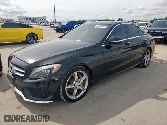 2015 Mercedes-Benz C 300 with VIN 55SWF4JB5FU089833, listed as a Copart auction lot 56554125 with 268,624 mi miles and Clean Title. Bid and sale history available at DreamBid. Image 1.