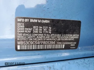 2015 BMW M3 with VIN WBS3C9C54FP805394, listed as a Copart auction lot 81572603 with 106,288 mi miles. Bid and sale history available at carsss.com. Image 12.