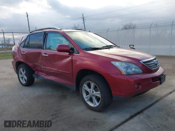 2008 Lexus RX 400h with VIN JTJGW31U082851762, listed as a IAAI auction lot 41232400 with 104,326 mi miles and . Bid and sale history available at DreamBid. Image 1.