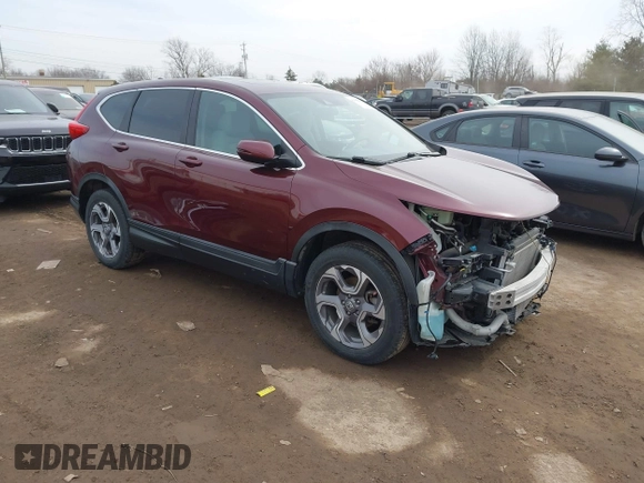 2017 Honda CR-V EX with VIN 7FARW1H54HE015887, listed as a IAAI auction lot 41699852 with 76,804 mi miles. Bid and sale history available at carsss.com. Image 1.