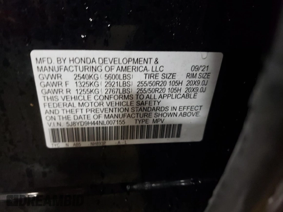 2022 Acura MDX Technology z VIN 5J8YD9H44NL007155, wystawiony jako Copart lot #78410624 z przebiegiem 45 261 mil mil oraz Szkoda całkowita • Salvage title. Historia ofert i sprzedaży dostępna na DreamBid. Obrazek 13.