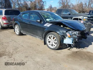 2013 Dodge Avenger R/T with VIN 1C3CDZBG7DN604481, listed as a IAAI auction lot 41475607 with 53,462 mi miles. Bid and sale history available at carsss.com. Image 1.