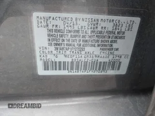 2015 Nissan Sentra SV with VIN 3N1AB7AP1FY270293, listed as a IAAI auction lot 39718212 with 91,586 mi miles and . Bid and sale history available at DreamBid. Image 9.