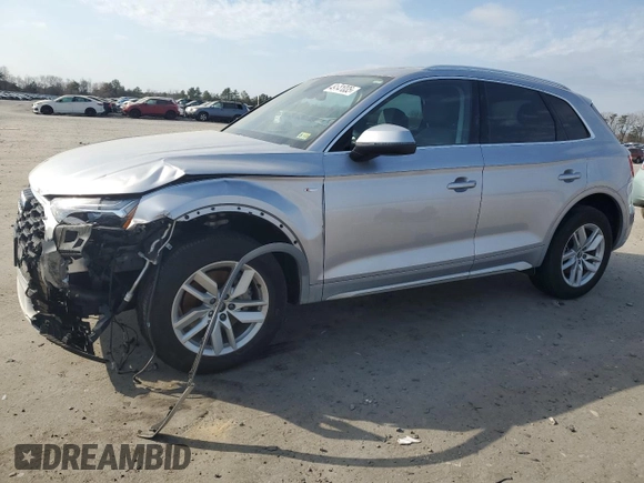 2023 Audi Q5 S line Premium with VIN WA1GAAFY3P2098710, listed as a Copart auction lot 49141035 with 24,303 mi miles and Salvage title. Bid and sale history available at DreamBid. Image 1.