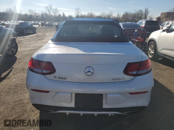 2018 Mercedes-Benz C 300 with VIN WDDWK4KB0JF622077, listed as a Copart auction lot 38075154 with 58,696 mi miles and Salvage title. Bid and sale history available at DreamBid. Image 6.