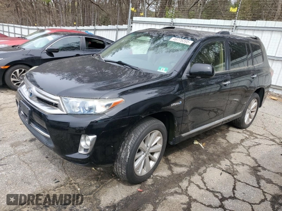 2012 Toyota Highlander Hybrid Limited with VIN JTEDC3EH2C2009148, listed as a Copart auction lot 49778395 with 0 mi miles and Clean Title. Bid and sale history available at carsss.com. Image 1.